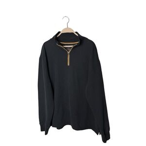 Woolly Dry Goods 1/4 Zip Long Sleeve Elbow Patches Sweatshirt Size XL Blue